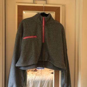 Grey cropped fleece jacket